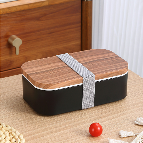 Japanese Lunch Box with Koi Design and Wooden Lid