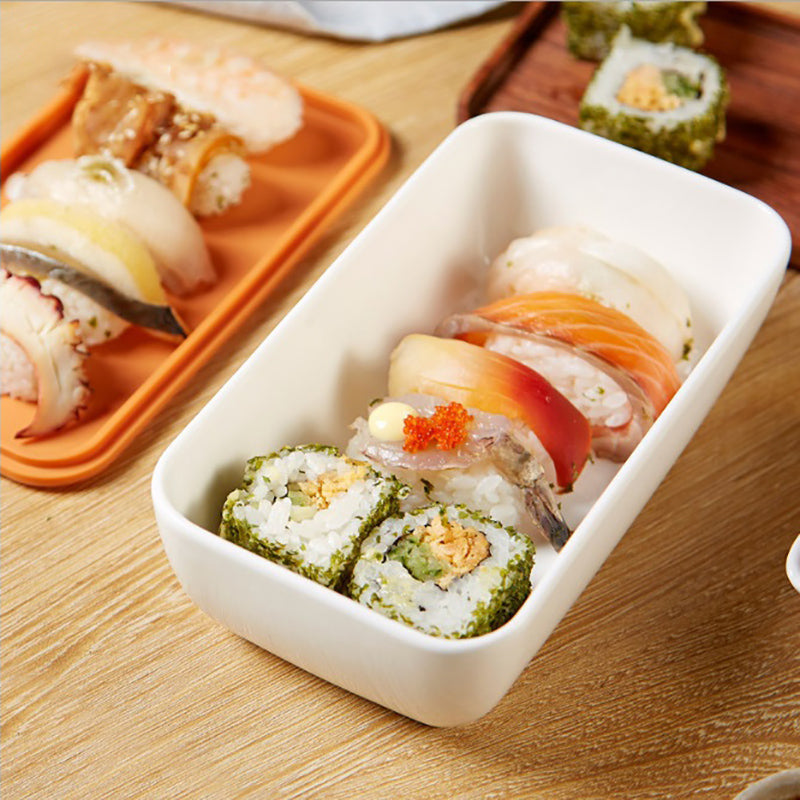 Japanese Lunch Box with Koi Design and Wooden Lid